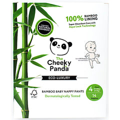 Cheeky Panda  Eco-Luxury Bamboo Baby Nappy Pants 14 Pack (Size 4)