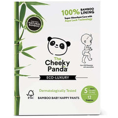 Cheeky Panda  Eco-Luxury Bamboo Baby Nappy Pants 12 Pack (Size 5)