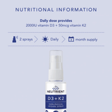 Neutrient D3 + K2 Sublingual Vegan Spray 30ml