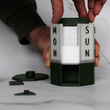 Lifestyle Vitamins Weekly Rotating Pill Dispenser with Box and Lid – Forest Green