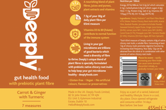 Deeply Gut Health Food Carrot & Ginger with Turmeric 455ml LARGE SINGLE