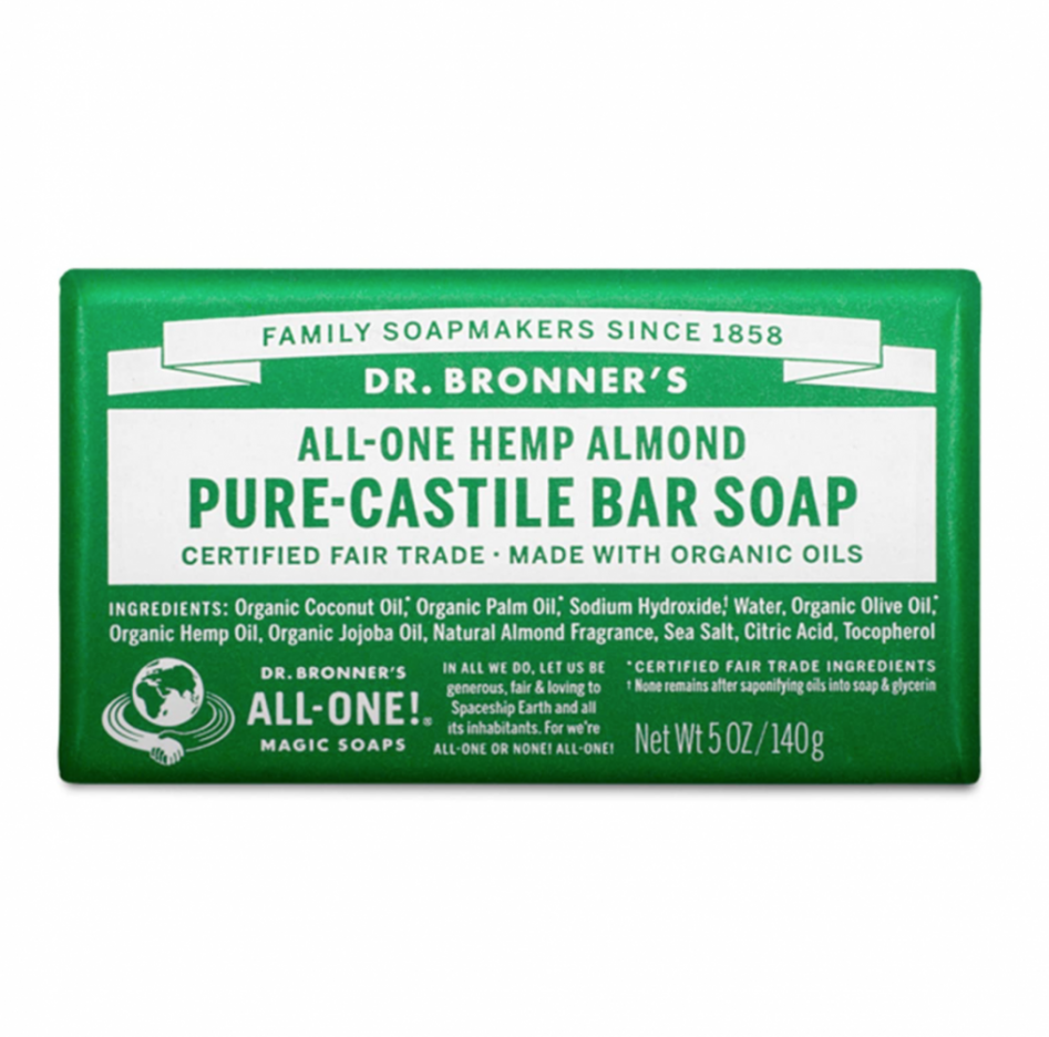 Dr Bronner's Magic Soaps All-One Almond Pure-Castile Bar Soap 140g