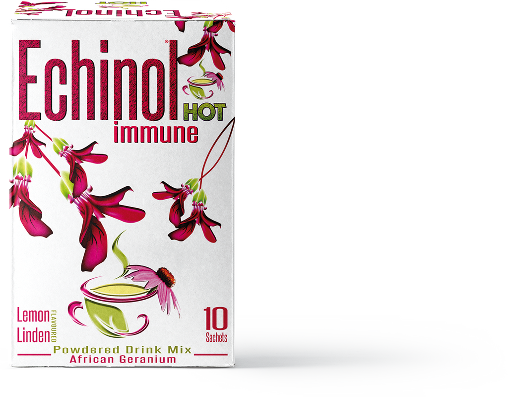 Echinol Hot Immune Powdered Drink Mix Lemon & Linden Flavoured with African Geranium 10's