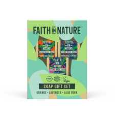 Faith In Nature Soap Gift Set Orange, Lavender, Aloe Vera 3x100g