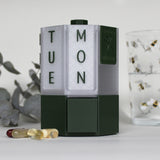 Weekly Rotating Vitamin Dispenser with Box and Lid – Forest Green