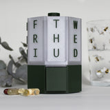 Weekly Rotating Vitamin Dispenser with Box and Lid – Forest Green