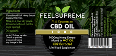 Feel Supreme CBD Oil 1000mg in MCT Oil 15ml