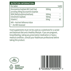 Natures Aid Glucosamine MSM & Chondroitin (High Strength) with Vitamin C 90s