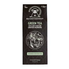 Quirky Monkey Green Tea with Lion's Mane and Cordyceps Mushrooms 15 Pyramid Teabags
