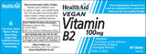 Health Aid Vegan Vitamin B2 100mg 60's