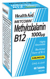 Health Aid Metcobin Methylcobalamin B12 1000mcg 60's