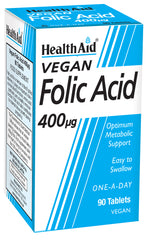 Health Aid Vegan Folic Acid 400ug 90's
