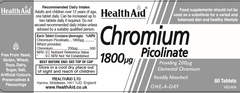 Health Aid Chromium Picolinate 1800ug 60's