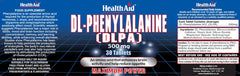 Health Aid DL-Phenylalanine (DPLA) 500mg 30's