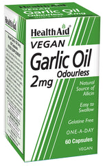 Health Aid Vegan Garlic Oil 2mg Odourless 60's