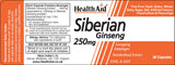 Health Aid Siberian Ginseng 250mg 30's