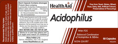 Health Aid Acidophilus with FOS (VEGAN) 60's
