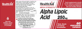 Health Aid Mega Strength Alpha Lipoic Acid 250mg 60's