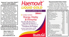 Health Aid Haemovit Liquid Gold Blackcurrant Taste 200ml