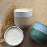 Wild Rosarium Essential Oil Candle | Large Beige Ceramic | 500g