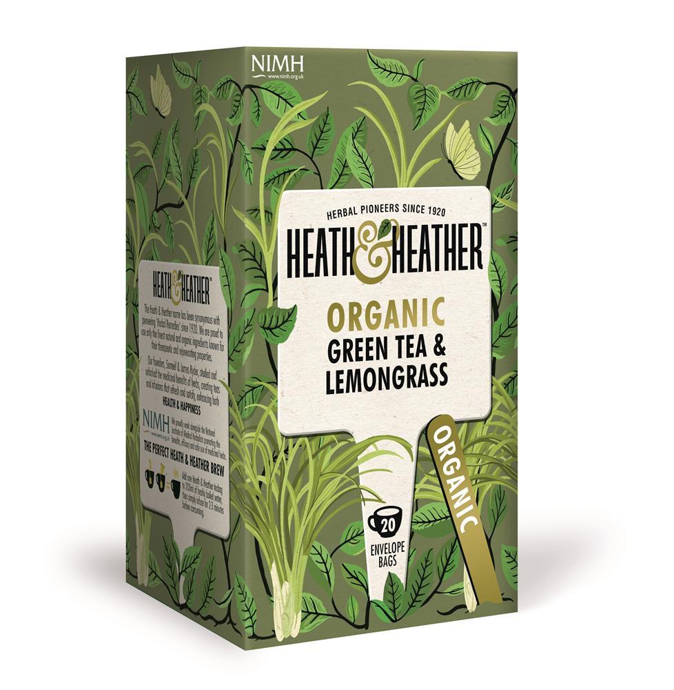 Heath and Heather Organic Green Tea & Lemongrass 20's