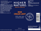 Higher Nature MSM Cream Light 150ml