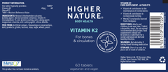 Higher Nature Vitamin K2 60's