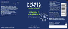 Higher Nature Vitamin C & Rosehips 90's (Formerly Rosehips)