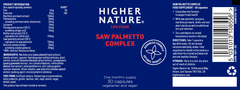 Higher Nature Saw Palmetto Complex 30's