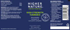 Higher Nature High Strength Turmeric 60's