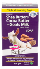 Hope's Relief Organic Shea Butter & Cocoa Butter + Goats Milk Soap 125g