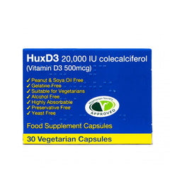Huxley Europe HuxD3 20,000 IU (Vitamin D3 500mcg) 30's