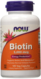 Biotin, 5000mcg - 120 vcaps | NOW Foods