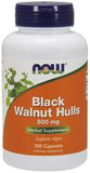 Black Walnut Hulls, 500mg - 100 caps