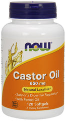 Castor Oil, 650mg - 120 softgels | NOW Foods