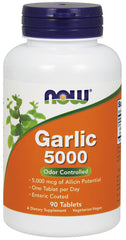 Garlic 5000, Odor Controlled - 90 tablets | NOW Foods