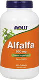 Alfalfa, 650mg - 500 tablets | NOW Foods