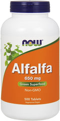 Alfalfa, 650mg - 500 tablets | NOW Foods