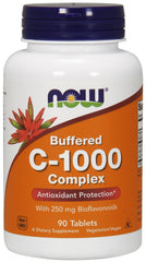 Vitamin C-1000 Complex - Buffered with 250mg Bioflavonoids - 90 tablets | NOW Foods