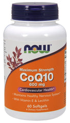 CoQ10 with Lecithin & Vitamin E, 600mg - 60 softgels | NOW Foods
