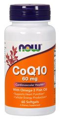 CoQ10 with Omega-3, 60mg - 60 softgels | NOW Foods