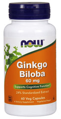Ginkgo Biloba, 60mg - 60 vcaps | NOW Foods