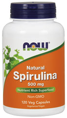 Spirulina - Natural, 500mg - 120 vcaps | NOW Foods
