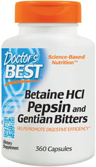 Betaine HCl Pepsin & Gentian Bitters - 360 caps | Doctor's Best