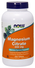 Magnesium Citrate, 200mg - 250 tablets | NOW Foods
