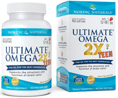 Ultimate Omega 2X Fish Oil TEEN, Strawberry (EAN 768990061103) - 60 mini softgels | Nordic Naturals