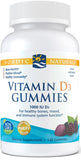 Vitamin D3 Gummies, 1000 IU Wild Berry - 120 gummies | Nordic Naturals