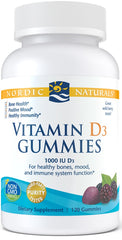 Vitamin D3 Gummies, 1000 IU Wild Berry - 120 gummies | Nordic Naturals
