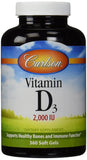 Vitamin D3, 2000 IU - 360 softgels | Carlson Labs