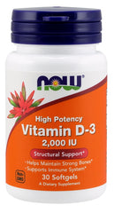 Vitamin D-3, 2000 IU - 30 softgels | NOW Foods